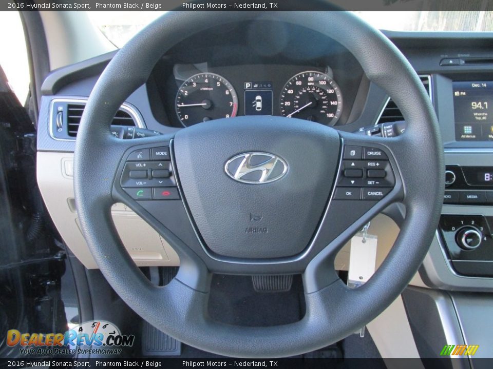 2016 Hyundai Sonata Sport Phantom Black / Beige Photo #28
