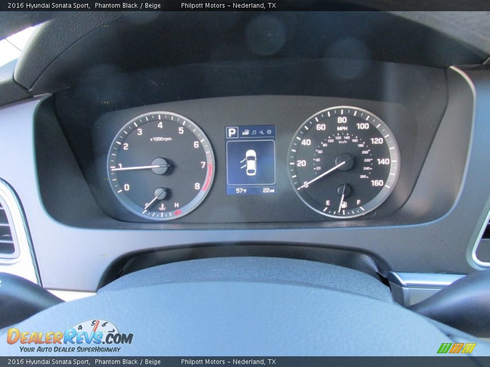 2016 Hyundai Sonata Sport Phantom Black / Beige Photo #29