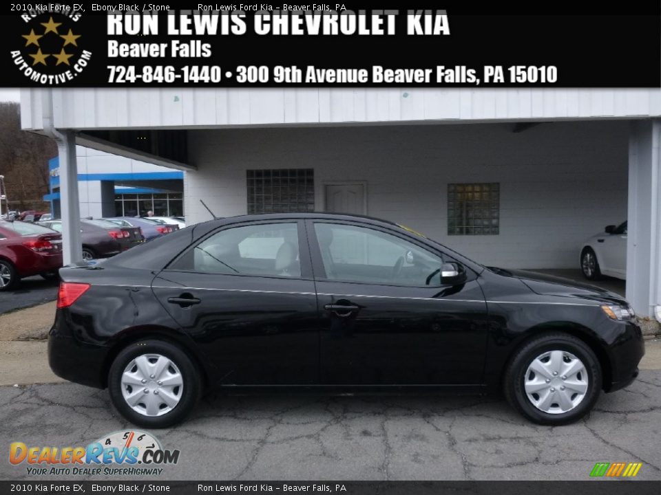 2010 Kia Forte EX Ebony Black / Stone Photo #1