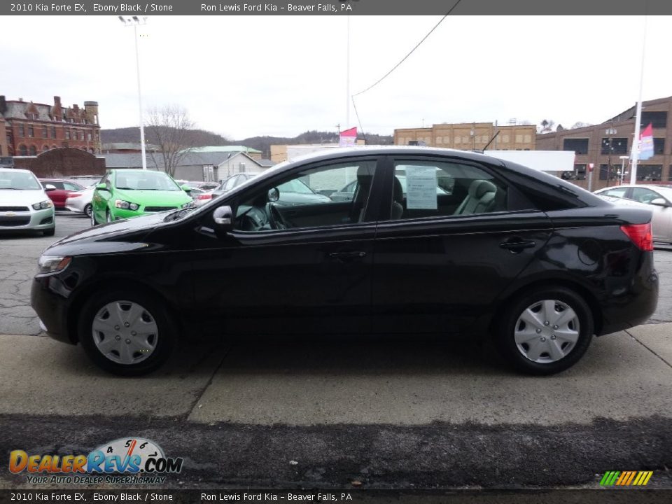 2010 Kia Forte EX Ebony Black / Stone Photo #6