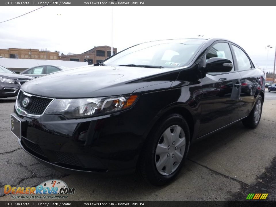 2010 Kia Forte EX Ebony Black / Stone Photo #7