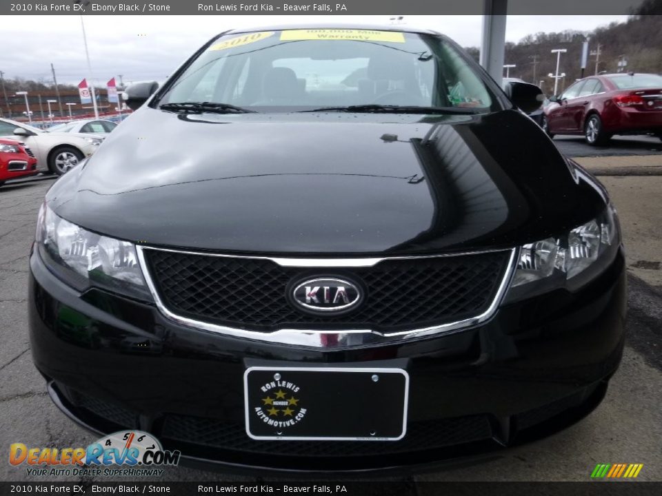 2010 Kia Forte EX Ebony Black / Stone Photo #8