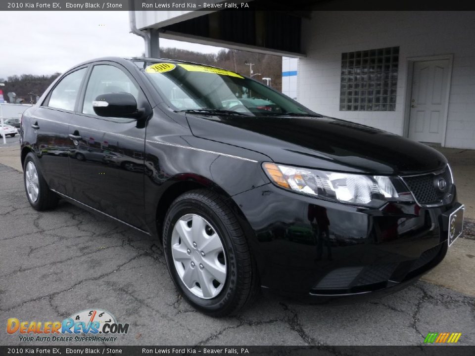 2010 Kia Forte EX Ebony Black / Stone Photo #9