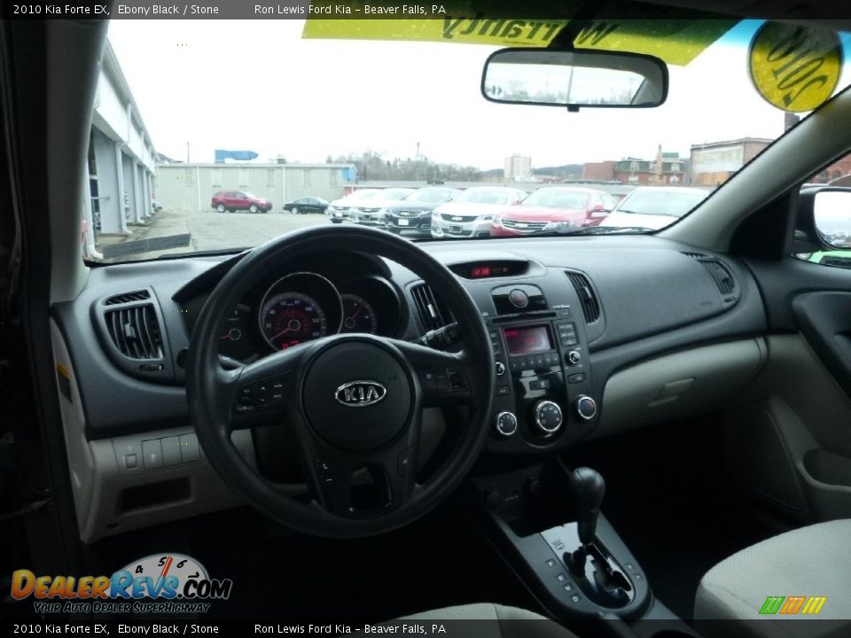 2010 Kia Forte EX Ebony Black / Stone Photo #13
