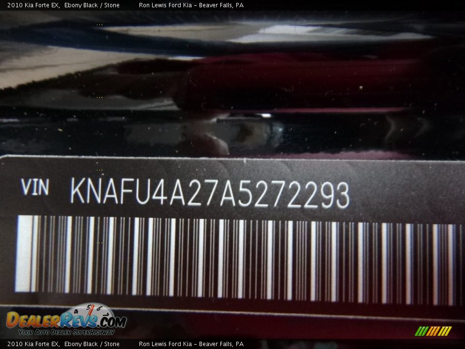 2010 Kia Forte EX Ebony Black / Stone Photo #15