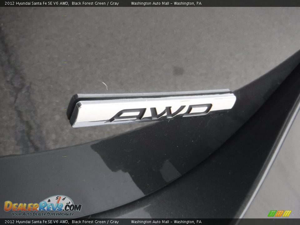2012 Hyundai Santa Fe SE V6 AWD Black Forest Green / Gray Photo #9