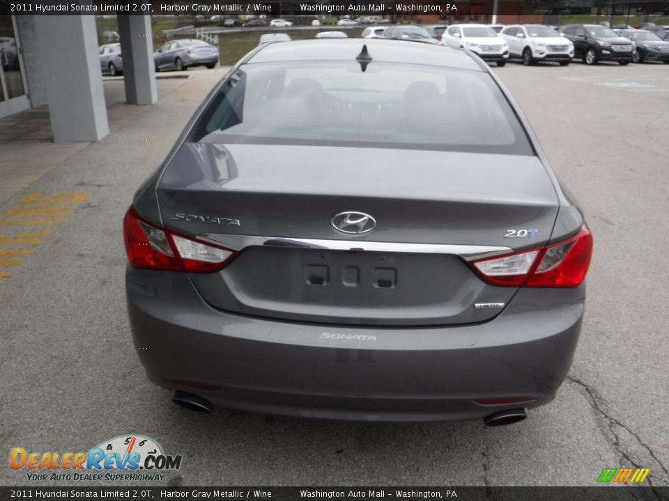 2011 Hyundai Sonata Limited 2.0T Harbor Gray Metallic / Wine Photo #9