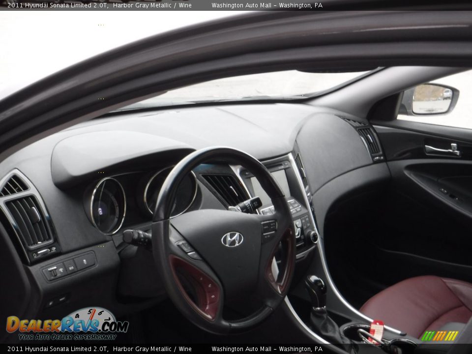 2011 Hyundai Sonata Limited 2.0T Harbor Gray Metallic / Wine Photo #11