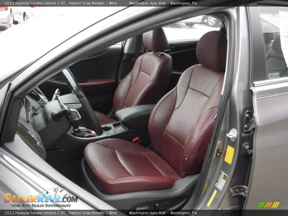 2011 Hyundai Sonata Limited 2.0T Harbor Gray Metallic / Wine Photo #12