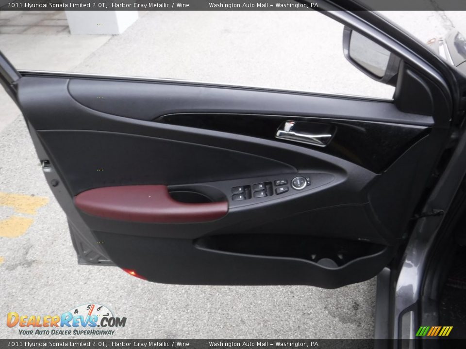 2011 Hyundai Sonata Limited 2.0T Harbor Gray Metallic / Wine Photo #13