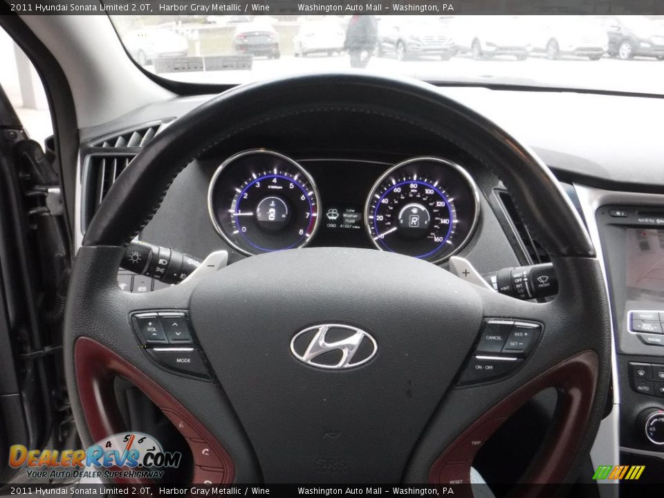 2011 Hyundai Sonata Limited 2.0T Harbor Gray Metallic / Wine Photo #18