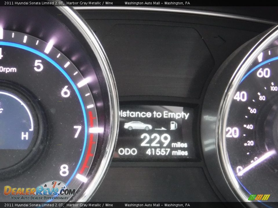 2011 Hyundai Sonata Limited 2.0T Harbor Gray Metallic / Wine Photo #25