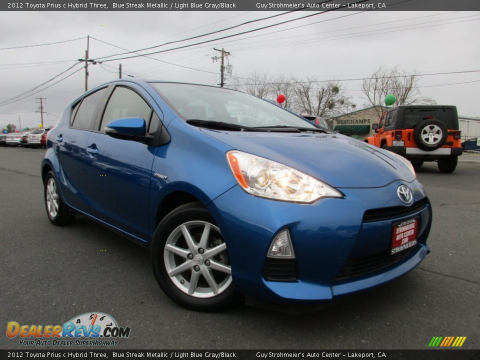 2012 Toyota Prius c Hybrid Three Blue Streak Metallic / Light Blue Gray/Black Photo #1
