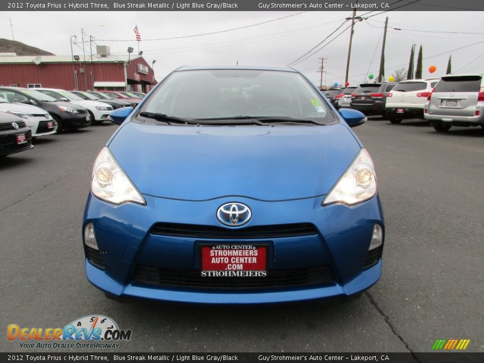 2012 Toyota Prius c Hybrid Three Blue Streak Metallic / Light Blue Gray/Black Photo #2