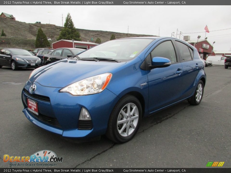 2012 Toyota Prius c Hybrid Three Blue Streak Metallic / Light Blue Gray/Black Photo #3