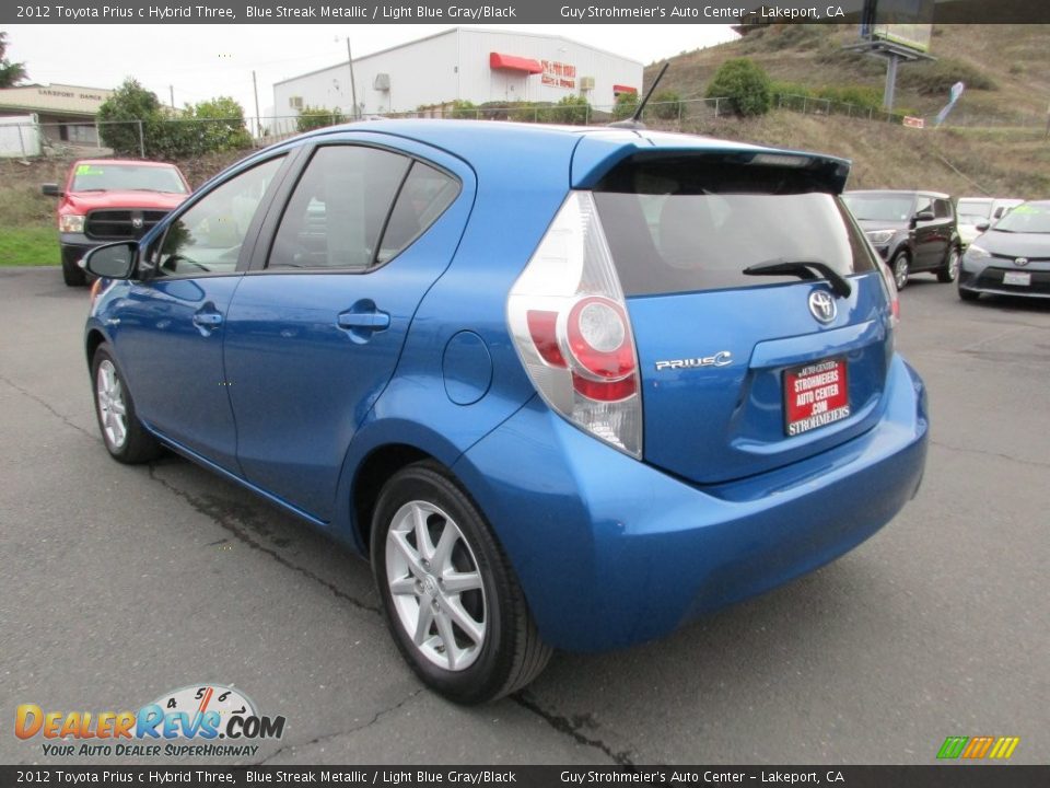 2012 Toyota Prius c Hybrid Three Blue Streak Metallic / Light Blue Gray/Black Photo #5