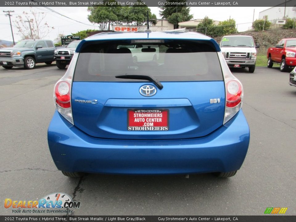 2012 Toyota Prius c Hybrid Three Blue Streak Metallic / Light Blue Gray/Black Photo #6