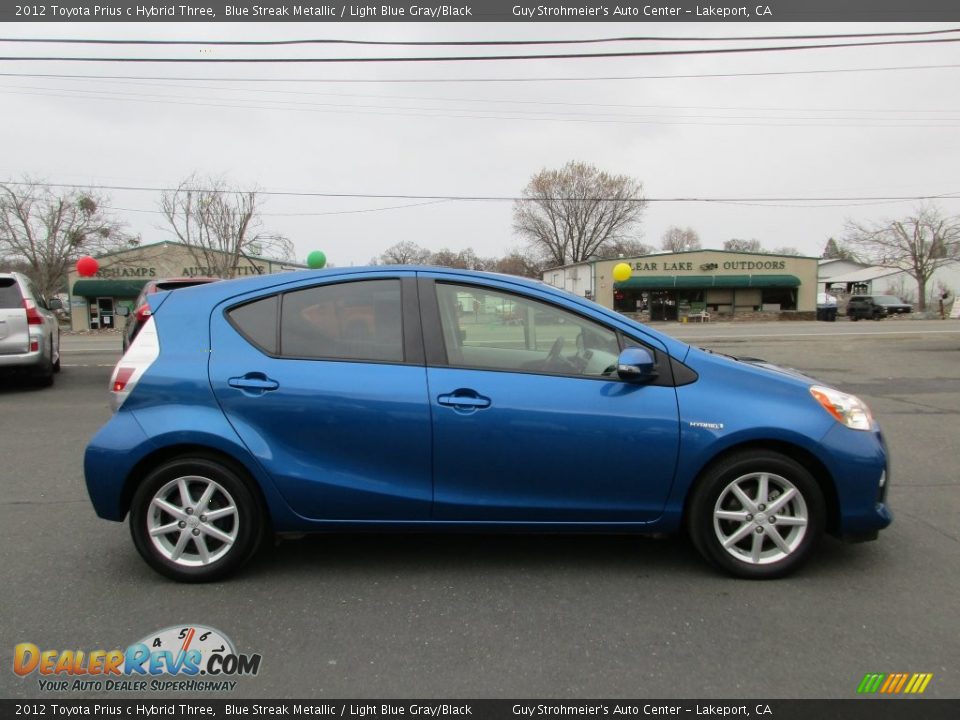 2012 Toyota Prius c Hybrid Three Blue Streak Metallic / Light Blue Gray/Black Photo #8
