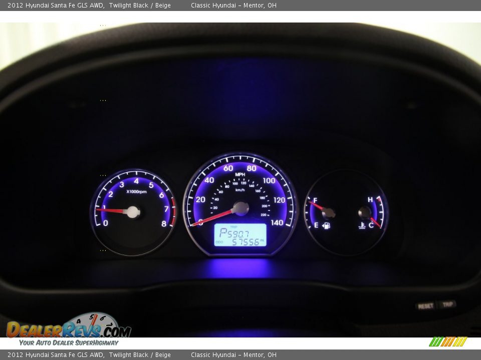 2012 Hyundai Santa Fe GLS AWD Twilight Black / Beige Photo #7