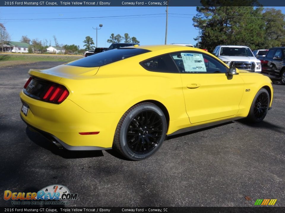 2016 Ford Mustang GT Coupe Triple Yellow Tricoat / Ebony Photo #3