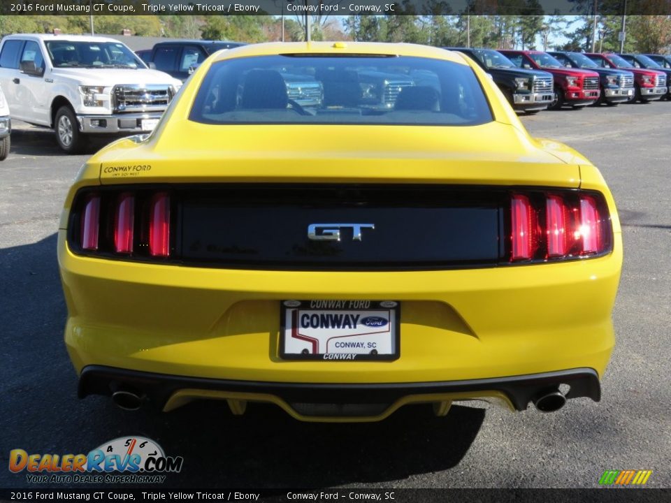 2016 Ford Mustang GT Coupe Triple Yellow Tricoat / Ebony Photo #4