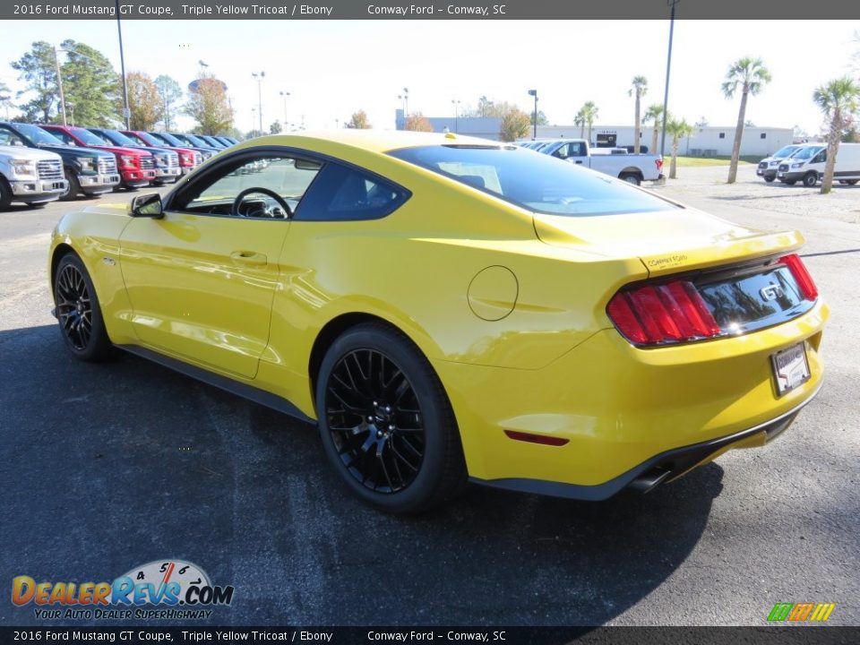 2016 Ford Mustang GT Coupe Triple Yellow Tricoat / Ebony Photo #5