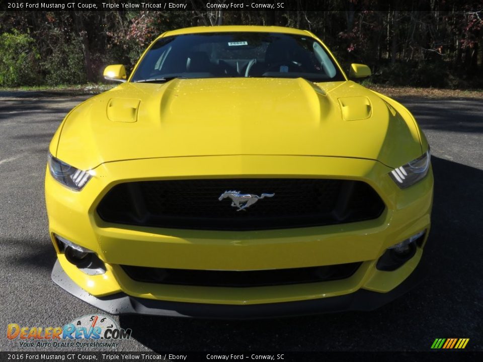 2016 Ford Mustang GT Coupe Triple Yellow Tricoat / Ebony Photo #8