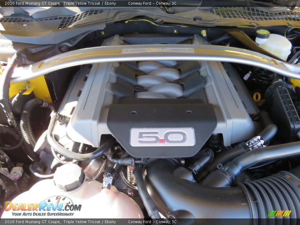 2016 Ford Mustang GT Coupe Triple Yellow Tricoat / Ebony Photo #9