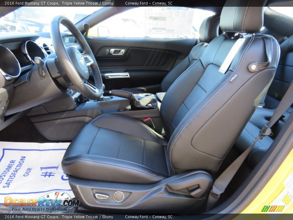 2016 Ford Mustang GT Coupe Triple Yellow Tricoat / Ebony Photo #13