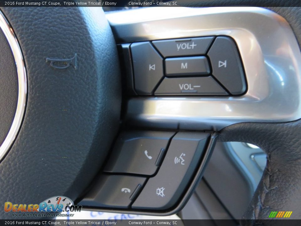 2016 Ford Mustang GT Coupe Triple Yellow Tricoat / Ebony Photo #24