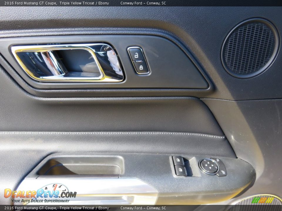 2016 Ford Mustang GT Coupe Triple Yellow Tricoat / Ebony Photo #28