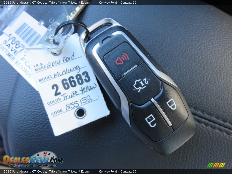 2016 Ford Mustang GT Coupe Triple Yellow Tricoat / Ebony Photo #29