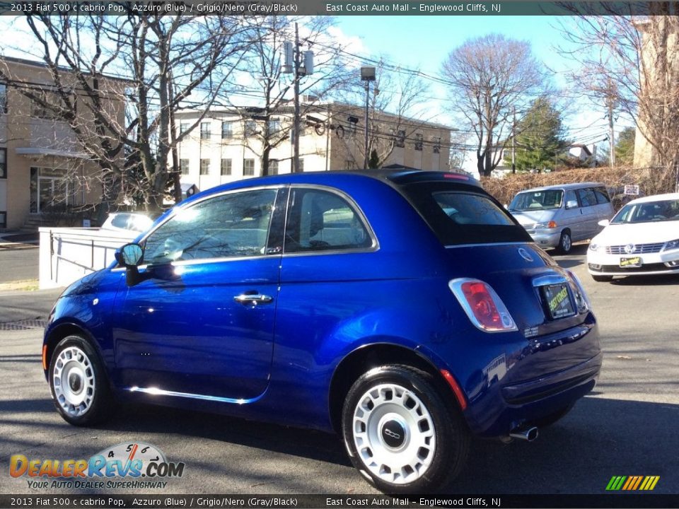 2013 Fiat 500 c cabrio Pop Azzuro (Blue) / Grigio/Nero (Gray/Black) Photo #6
