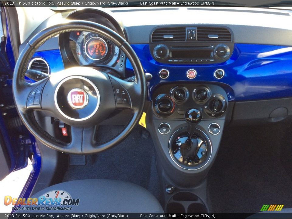 2013 Fiat 500 c cabrio Pop Azzuro (Blue) / Grigio/Nero (Gray/Black) Photo #9