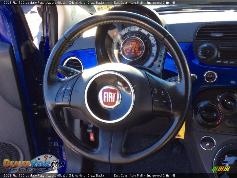 2013 Fiat 500 c cabrio Pop Azzuro (Blue) / Grigio/Nero (Gray/Black) Photo #11