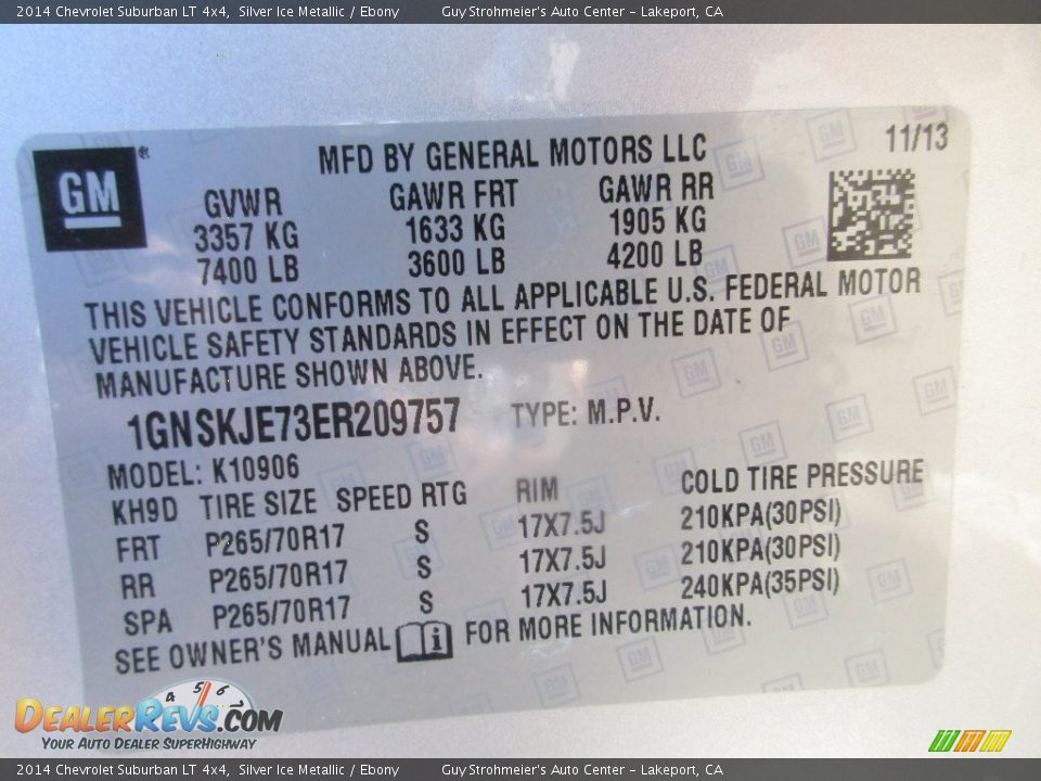 2014 Chevrolet Suburban LT 4x4 Silver Ice Metallic / Ebony Photo #29