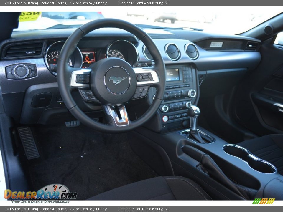 2016 Ford Mustang EcoBoost Coupe Oxford White / Ebony Photo #8