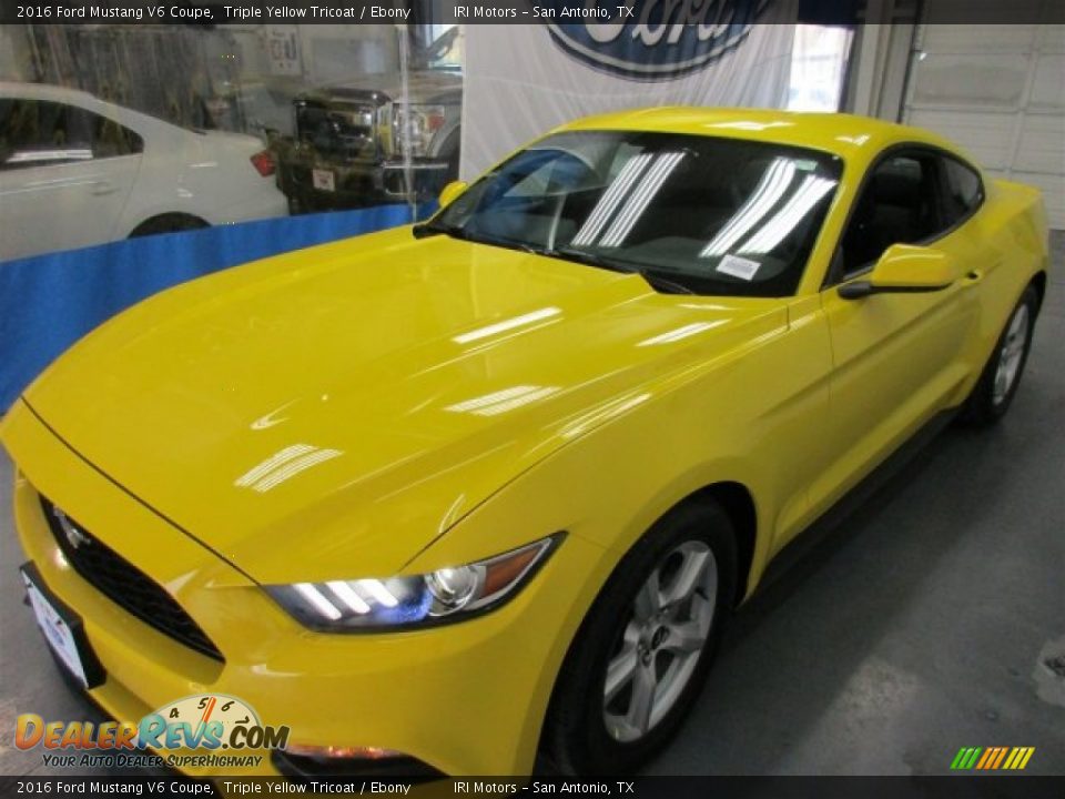 2016 Ford Mustang V6 Coupe Triple Yellow Tricoat / Ebony Photo #3