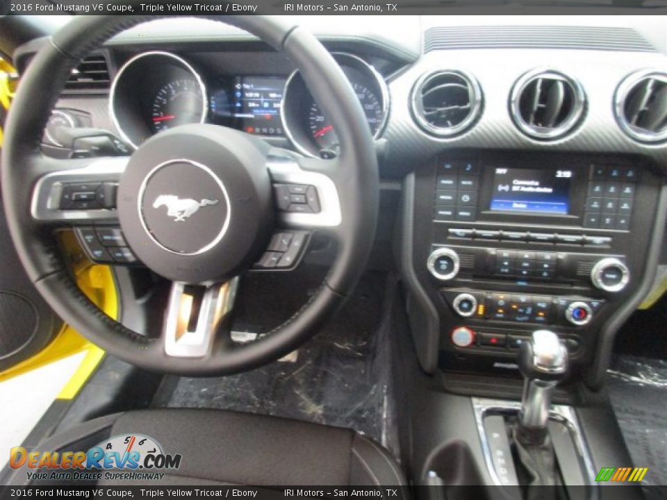 2016 Ford Mustang V6 Coupe Triple Yellow Tricoat / Ebony Photo #10