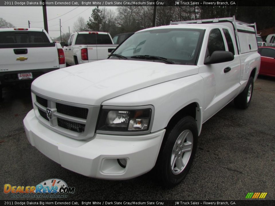 2011 Dodge Dakota Big Horn Extended Cab Bright White / Dark Slate Gray/Medium Slate Gray Photo #2