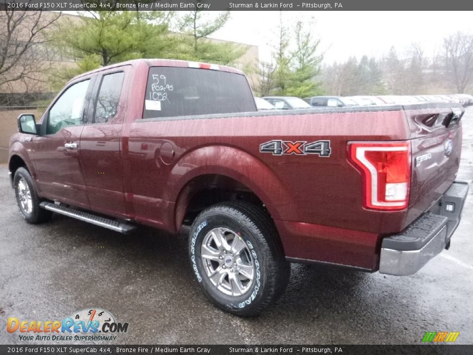 2016 Ford F150 XLT SuperCab 4x4 Bronze Fire / Medium Earth Gray Photo #4