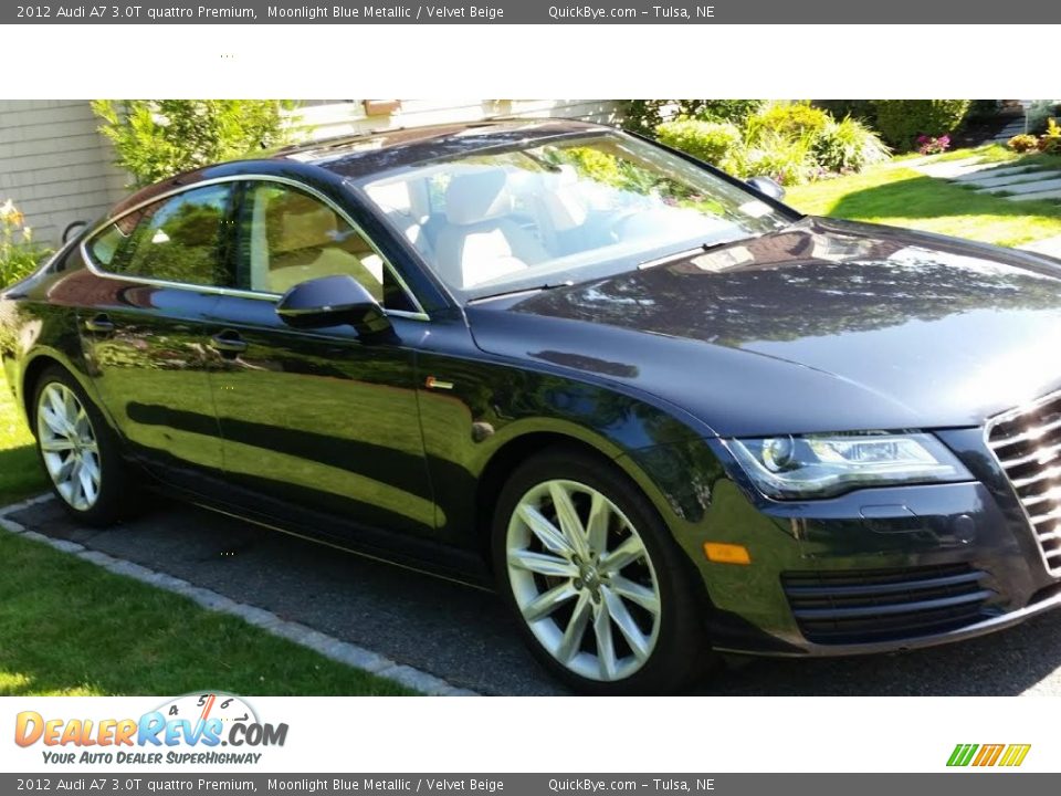 2012 Audi A7 3.0T quattro Premium Moonlight Blue Metallic / Velvet Beige Photo #2