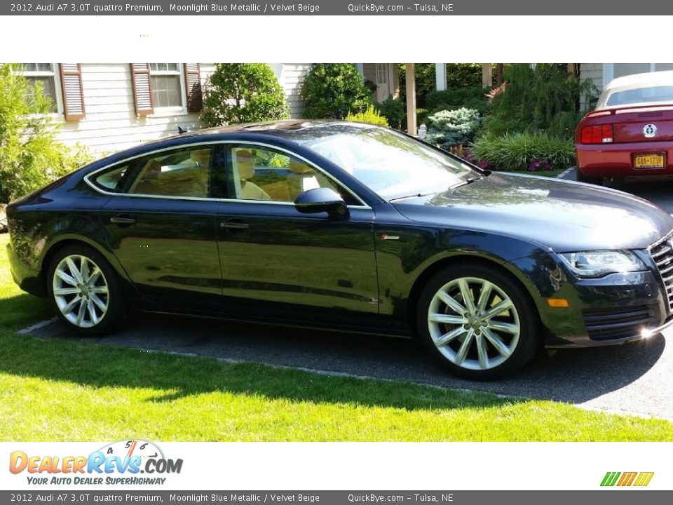 2012 Audi A7 3.0T quattro Premium Moonlight Blue Metallic / Velvet Beige Photo #3