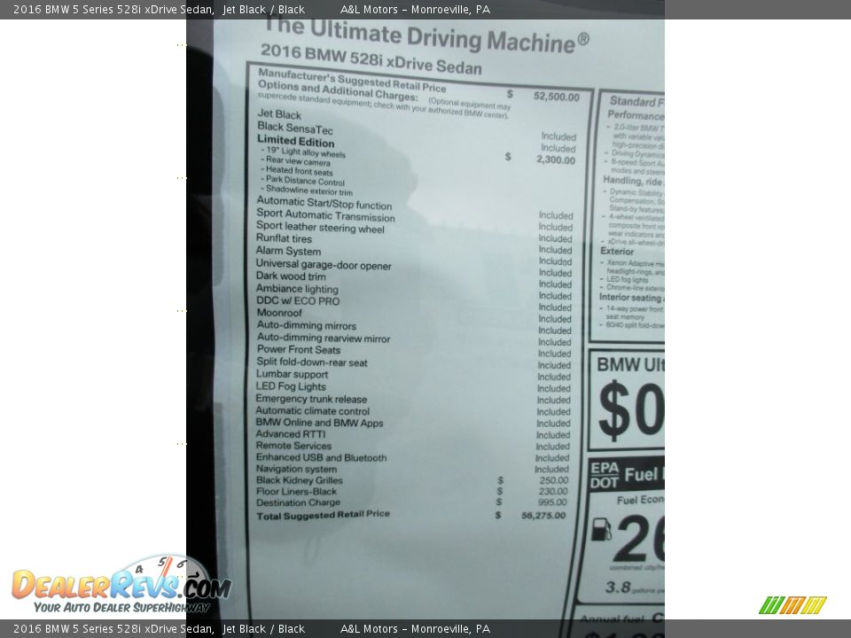 2016 BMW 5 Series 528i xDrive Sedan Jet Black / Black Photo #10