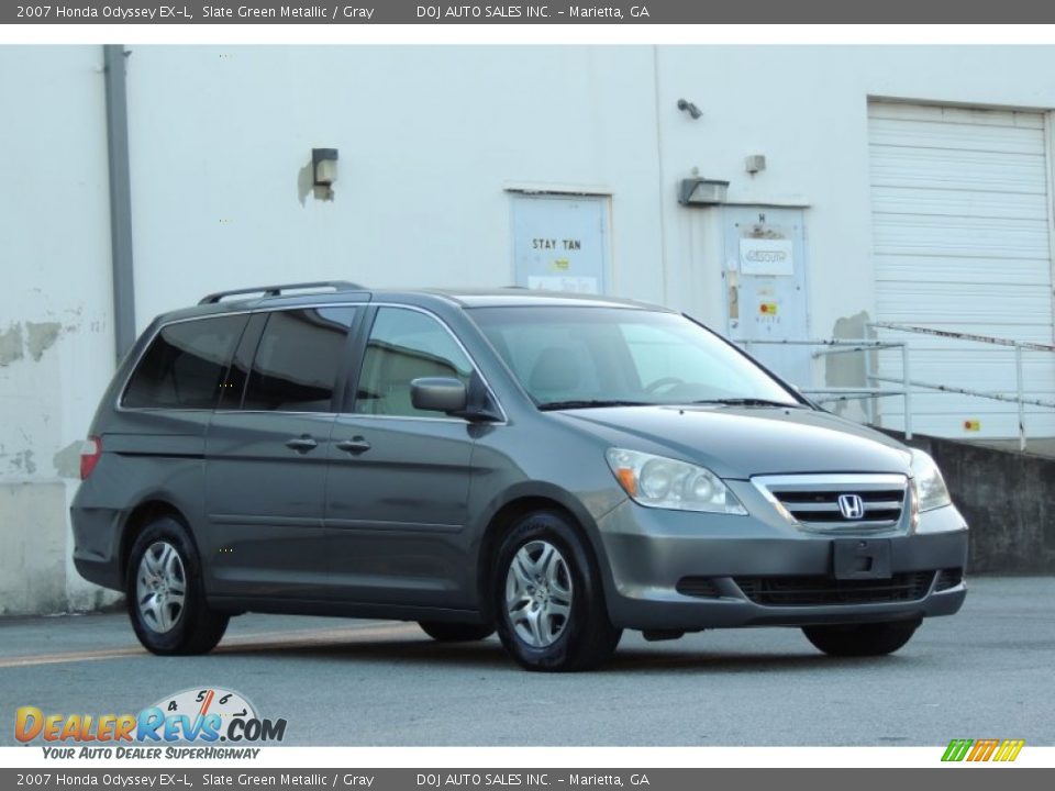 2007 Honda Odyssey EX-L Slate Green Metallic / Gray Photo #3