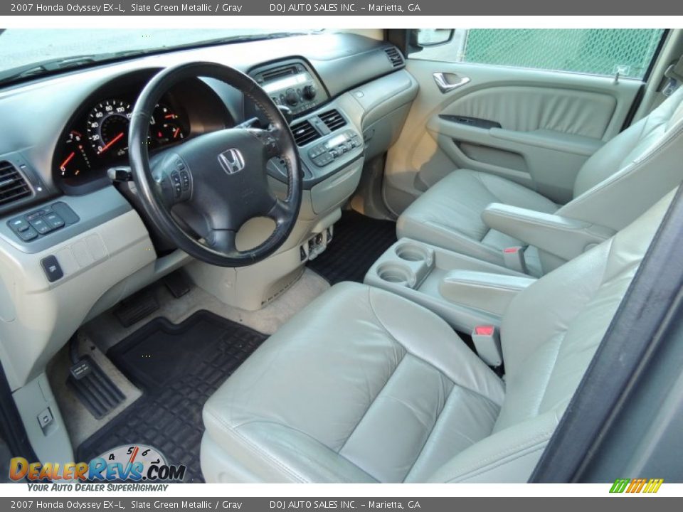 2007 Honda Odyssey EX-L Slate Green Metallic / Gray Photo #14