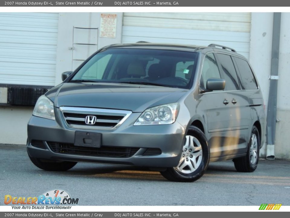 2007 Honda Odyssey EX-L Slate Green Metallic / Gray Photo #30