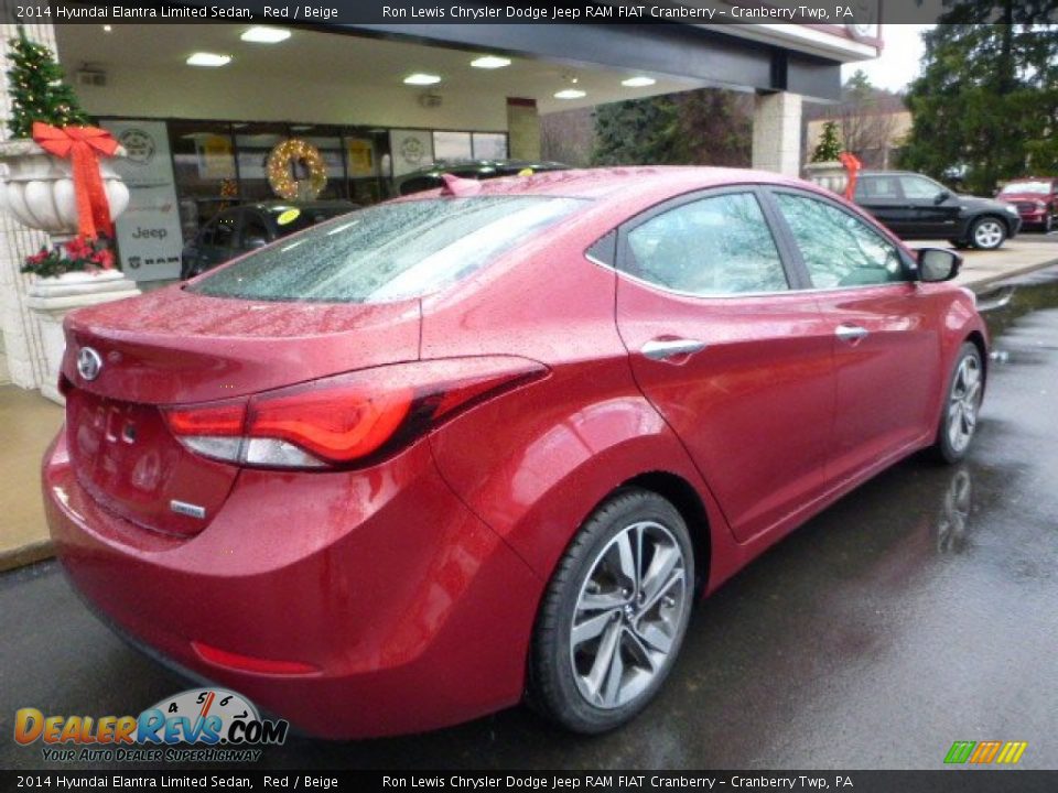 2014 Hyundai Elantra Limited Sedan Red / Beige Photo #2