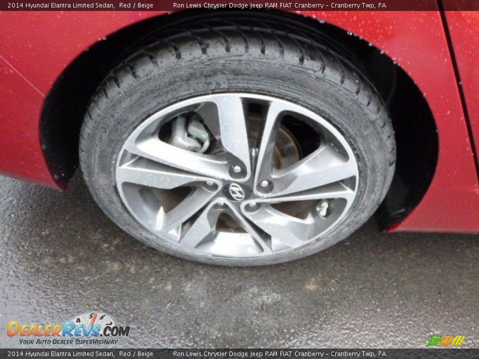 2014 Hyundai Elantra Limited Sedan Red / Beige Photo #3