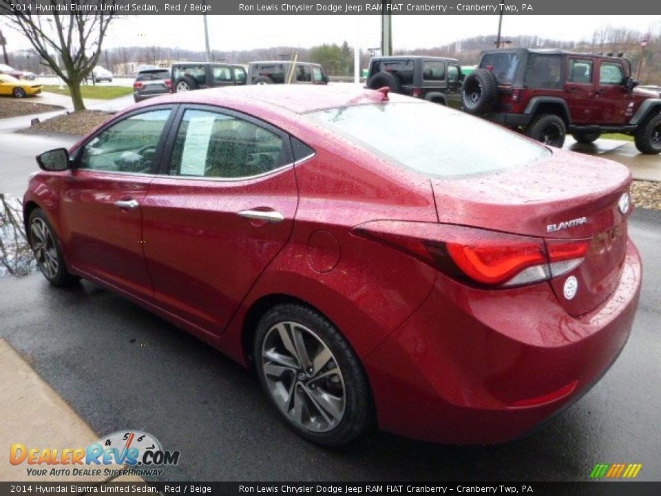 2014 Hyundai Elantra Limited Sedan Red / Beige Photo #11